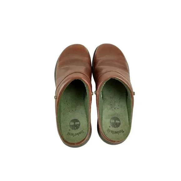 Timberland Shoes Womens 6.5M Mules Slip On Comfort Round Toe Brown Leather - Picture 3 of 10